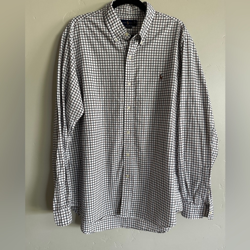 Ralph Lauren men’s classic fit plaid long sleeve button down XL